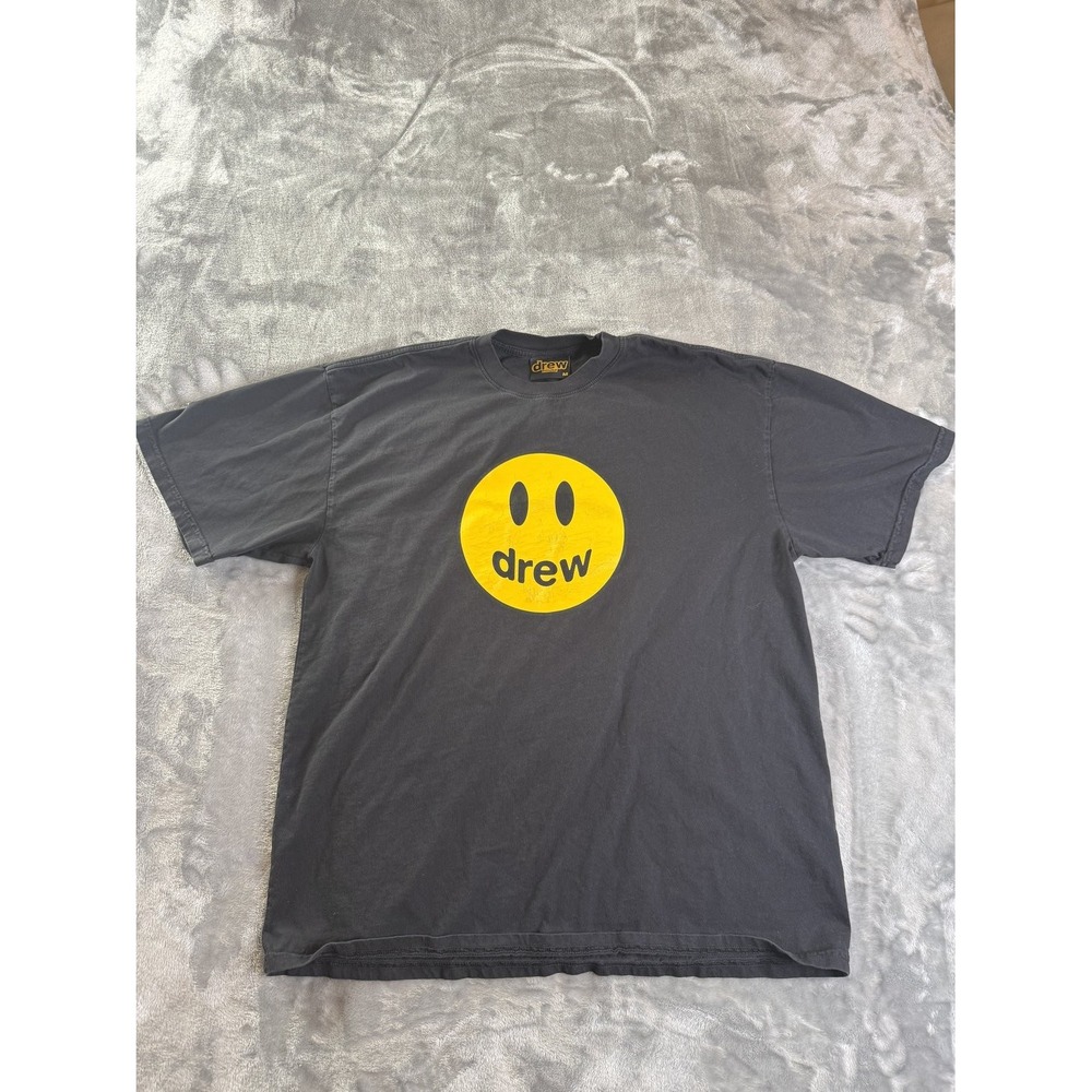 Drew House Mascot SS Tee Faded Black Smiley Face Graphic T-Shirt Men's Size M